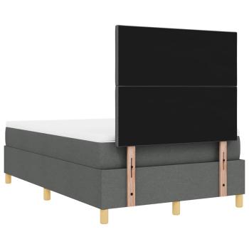 Boxspringbett mit Matratze & LED Dunkelgrau 120x190 cm Stoff