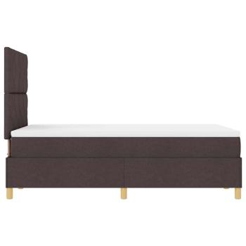 Boxspringbett mit Matratze & LED Dunkelbraun 120x190 cm Stoff