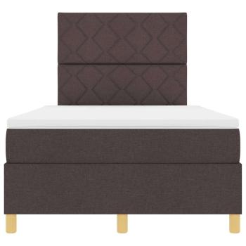 Boxspringbett mit Matratze & LED Dunkelbraun 120x190 cm Stoff