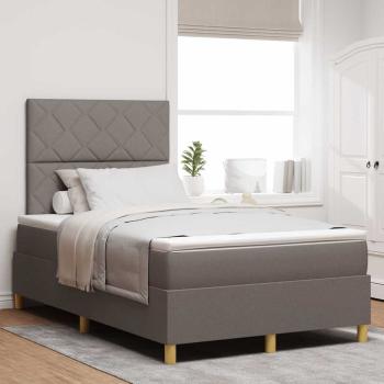 ARDEBO.de - Boxspringbett mit Matratze & LED Taupe 120x200 cm Stoff