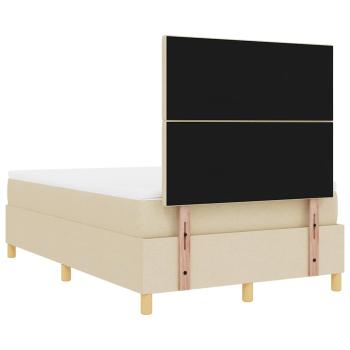 Boxspringbett mit Matratze & LED Creme 120x200 cm Stoff