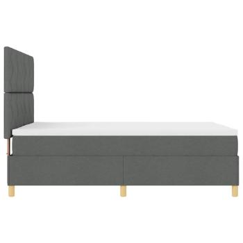 Boxspringbett mit Matratze & LED Dunkelgrau 160x200 cm Stoff
