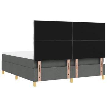 Boxspringbett mit Matratze & LED Dunkelgrau 180x200 cm Stoff