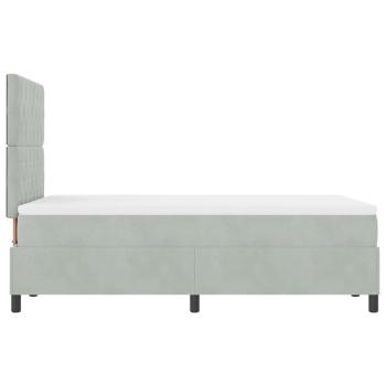 LED Boxspringbett mit Matratze Hellgrau 120x190 cm Samt