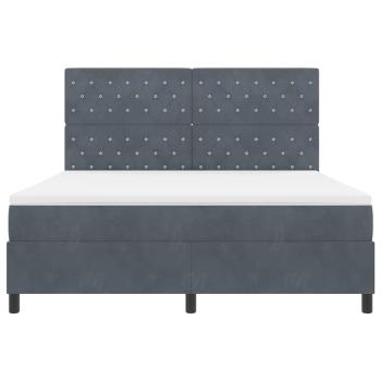 LED Boxspringbett mit Matratze Dunkelgrau 180x200 cm Samt