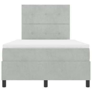 LED Boxspringbett mit Matratze Hellgrau 120x190 cm Samt