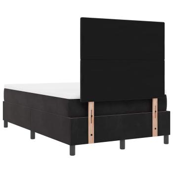 LED Boxspringbett mit Matratze Schwarz 120x200 cm Samt