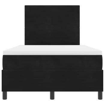 LED Boxspringbett mit Matratze Schwarz 120x200 cm Samt