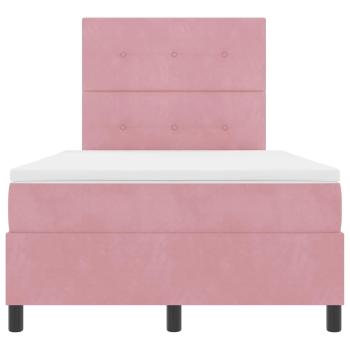 LED Boxspringbett mit Matratze Rosa 120x200 cm Samt