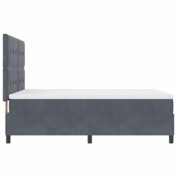 LED Boxspringbett mit Matratze Dunkelgrau 140x190 cm Samt