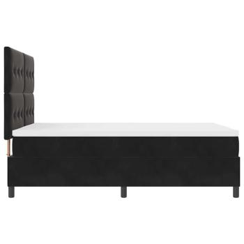 LED Boxspringbett mit Matratze Schwarz 140x190 cm Samt