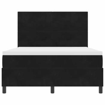LED Boxspringbett mit Matratze Schwarz 140x200 cm Samt
