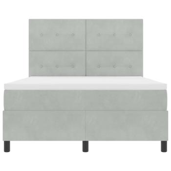 LED Boxspringbett mit Matratze Hellgrau 160x200 cm Samt
