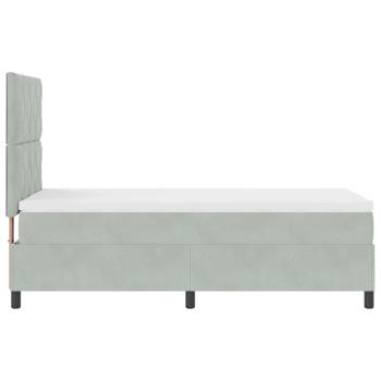 LED Boxspringbett mit Matratze Hellgrau 90x190 cm Samt