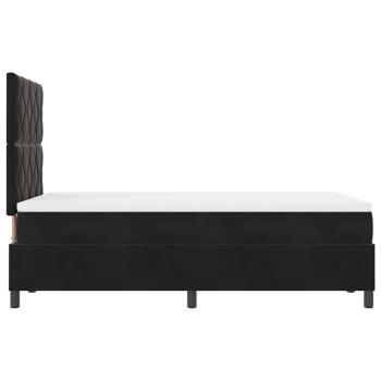 LED Boxspringbett mit Matratze Schwarz 120x200 cm Samt