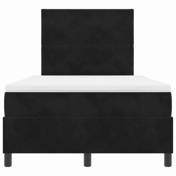 LED Boxspringbett mit Matratze Schwarz 120x200 cm Samt