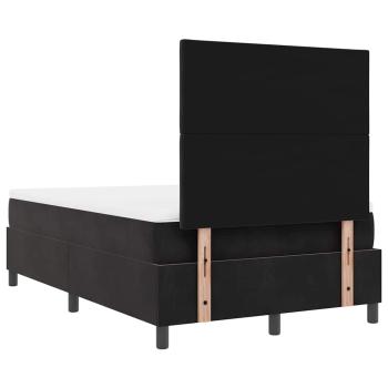 LED Boxspringbett mit Matratze Schwarz 120x200 cm Samt