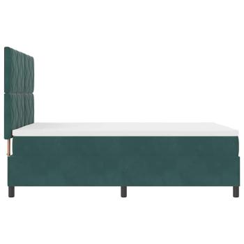 LED Boxspringbett mit Matratze Dunkelgrün 140x190 cm Samt