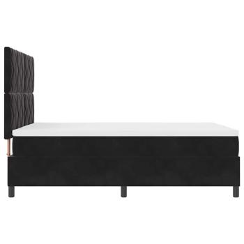 LED Boxspringbett mit Matratze Schwarz 140x200 cm Samt