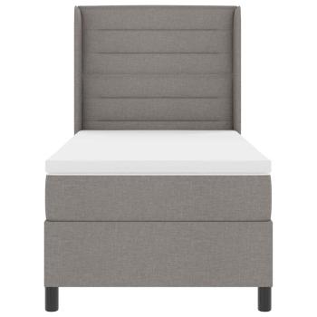 LED Boxspringbett mit Matratze Taupe 100x200 cm Stoff