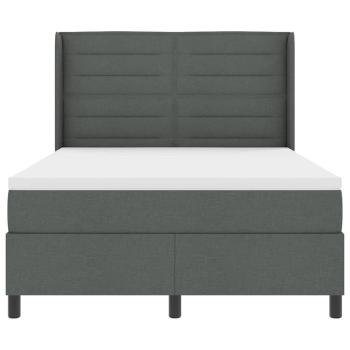 LED Boxspringbett mit Matratze Dunkelgrau 140x200 cm Stoff