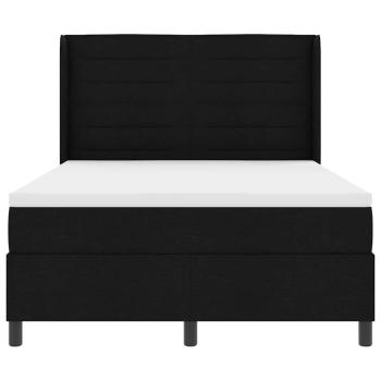 LED Boxspringbett mit Matratze Schwarz 140x200 cm Stoff