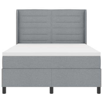 LED Boxspringbett mit Matratze Hellgrau 160x200 cm Stoff