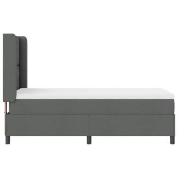 LED Boxspringbett mit Matratze Dunkelgrau 80x200 cm Stoff