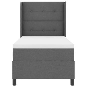 LED Boxspringbett mit Matratze Dunkelgrau 80x200 cm Stoff