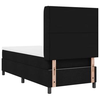 LED Boxspringbett mit Matratze Schwarz 80x200 cm Stoff