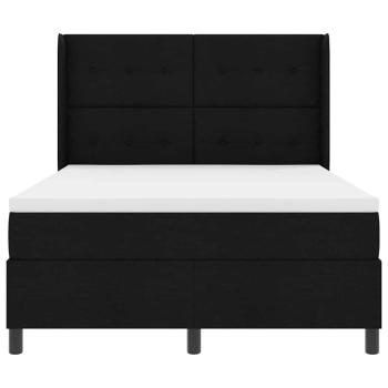 LED Boxspringbett mit Matratze Schwarz 140x200 cm Stoff