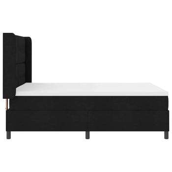 LED Boxspringbett mit Matratze Schwarz 140x200 cm Stoff