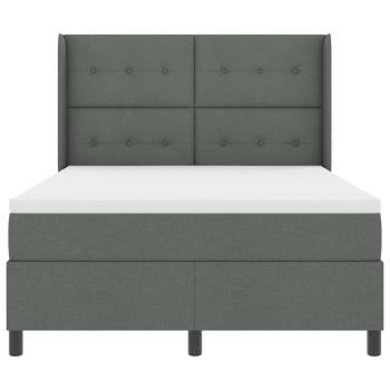 LED Boxspringbett mit Matratze Dunkelgrau 160x200 cm Stoff