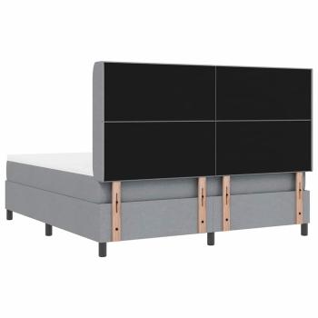 LED Boxspringbett mit Matratze Hellgrau 180x200 cm Stoff