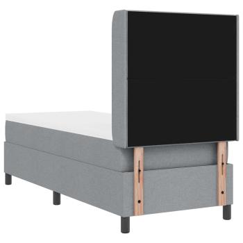 LED Boxspringbett mit Matratze Hellgrau 80x200 cm Stoff