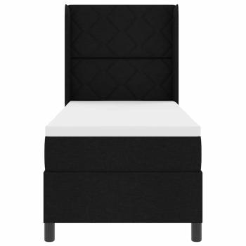 LED Boxspringbett mit Matratze Schwarz 80x200 cm Stoff