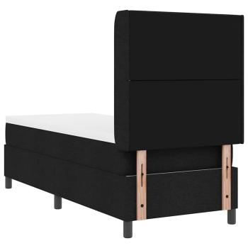 LED Boxspringbett mit Matratze Schwarz 80x200 cm Stoff