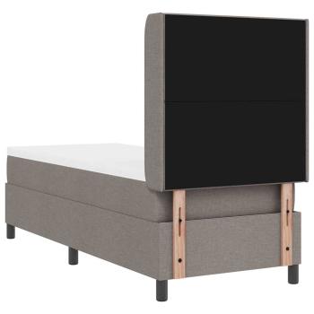 LED Boxspringbett mit Matratze Taupe 80x200 cm Stoff