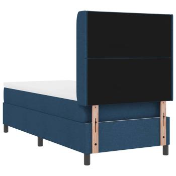 LED Boxspringbett mit Matratze Blau 100x200 cm Stoff