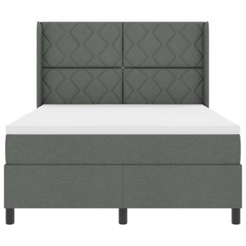 LED Boxspringbett mit Matratze Dunkelgrau 140x200 cm Stoff