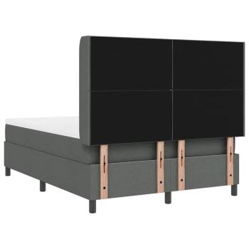 LED Boxspringbett mit Matratze Dunkelgrau 160x200 cm Stoff