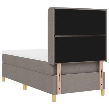 LED Boxspringbett mit Matratze Taupe 100x200 cm Stoff