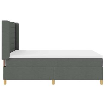 LED Boxspringbett mit Matratze Dunkelgrau 140x200 cm Stoff