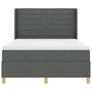 LED Boxspringbett mit Matratze Dunkelgrau 140x200 cm Stoff