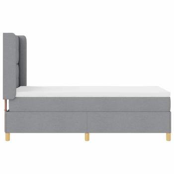 LED Boxspringbett mit Matratze Hellgrau 80x200 cm Stoff