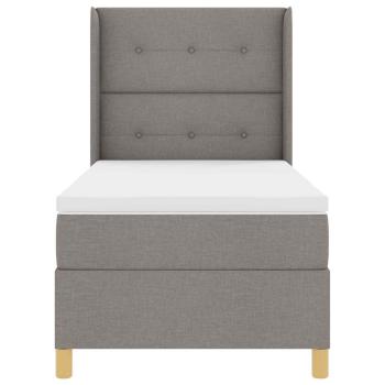 LED Boxspringbett mit Matratze Taupe 100x200 cm Stoff
