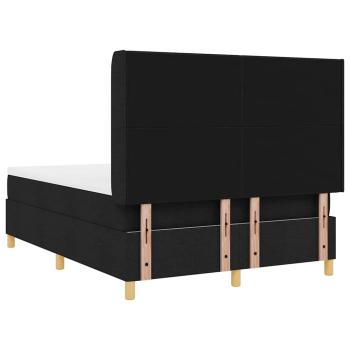 LED Boxspringbett mit Matratze Schwarz 140x200 cm Stoff