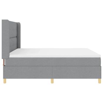 LED Boxspringbett mit Matratze Hellgrau 180x200 cm Stoff