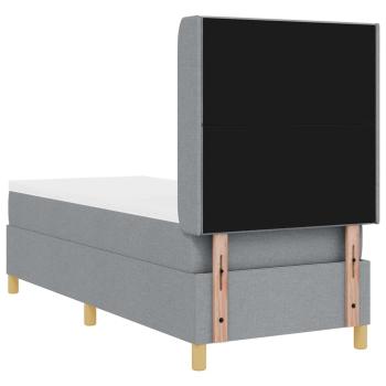 LED Boxspringbett mit Matratze Hellgrau 80x200 cm Stoff