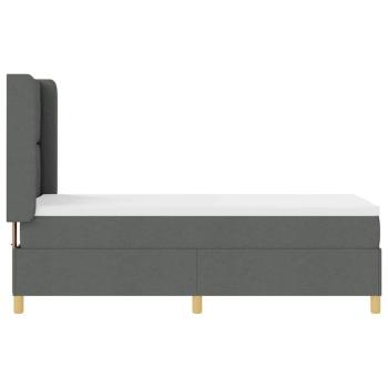 LED Boxspringbett mit Matratze Dunkelgrau 80x200 cm Stoff